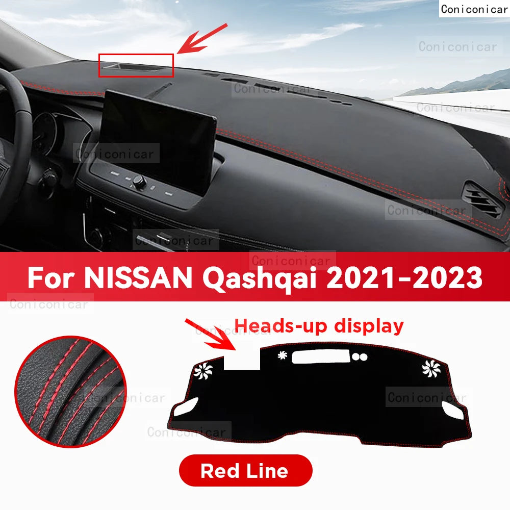 Dashboard Cover Mat Protective Pad For NISSAN QASHQAI J12 2021-2023 Car Accessories Dash Board Sunshade Anti-UV Carpet Dashmat