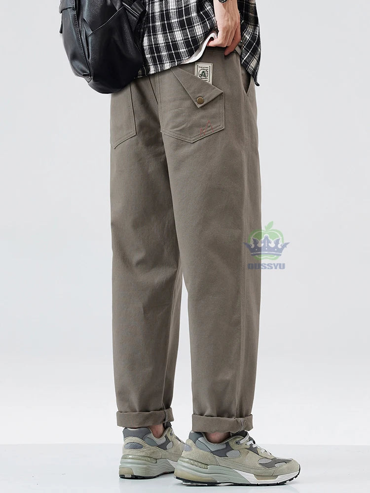 High Quality Autumn Winter 100% Cotton Cargo Pants Men Thick Work Overalls Straight Joggers INS Y2K Casual Trousers Male Brand