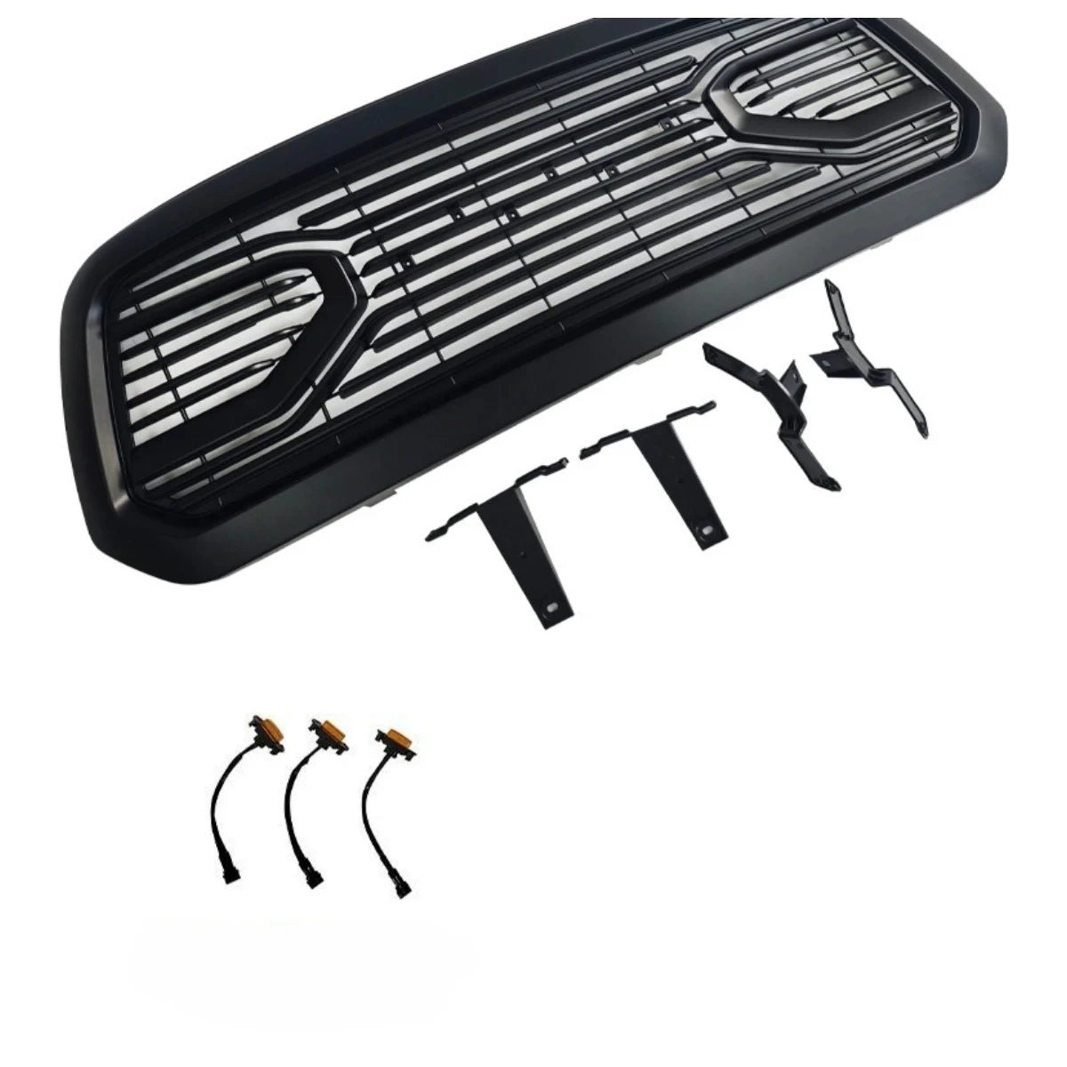 Front Bumper Hood Grille for Dodge Ram 1500 2013 2014 2015 2016 2017 2018 Martin Style Mesh Grill with LED Lights Guard Cover