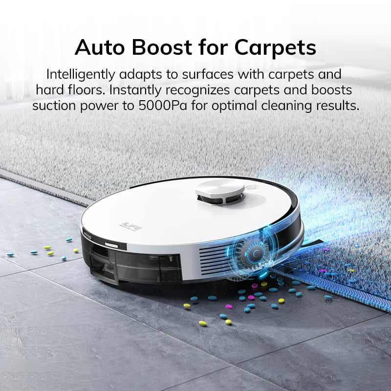 ILIFE A30 PRO 5000Pa Suction, Robot Vacuum and Mop Combo, Self emptying, 60 day capacity, App/remote , 180 minute running time