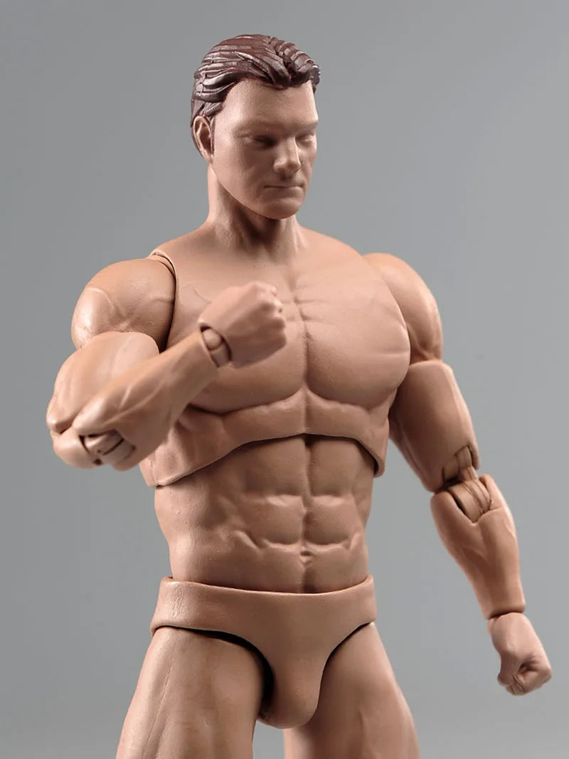 ANT AM116 1/12 Scale Male Muscle Action Figure with Head Hands Gun Shoes Model 6-inch Male Soldier Flexible Joint Strong Body