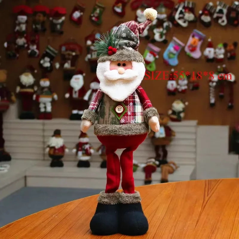 Christmas Santa Doll Decorations For Home 2025 Table Xmas Ornaments Snowman Santa Claus Elk Toys New Year Decor 2026 Noel Gifts