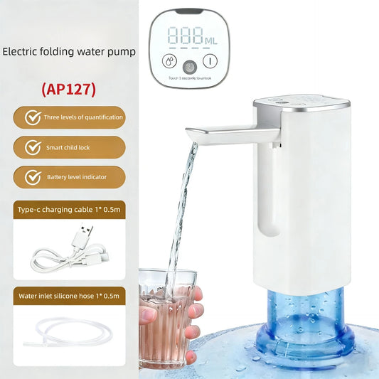 Automatic Folding Water Dispenser Household Bottled Water Fingerprint Child Lock Electric Small Mineral Water Suction Machine