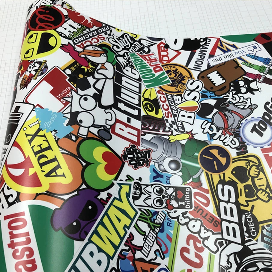 Premium Popular Multiple Styles Cartoon Stickers Graffiti Bombs Vinyl Packaging Car Stickers Motorcycle Decal Film Bubble Free