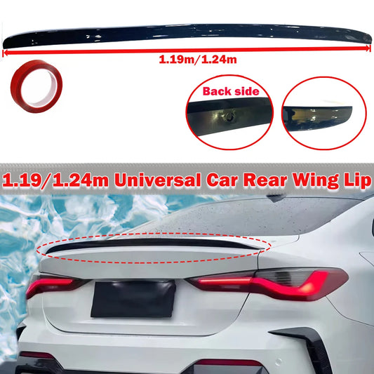 Universal Rear Trunk Boot Lip 1.19m/1.24m Rear Wing Lid Spoiler For Sedans Glossy Black Car Body Kit Accessory