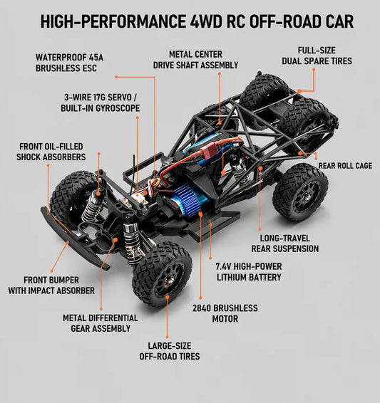 In Stock HBX 3100A 1:16 2026 New Brushless 4WD RC Short Course Truck Blue High Speed Off-Road LED Lights Waterproof Electronics
