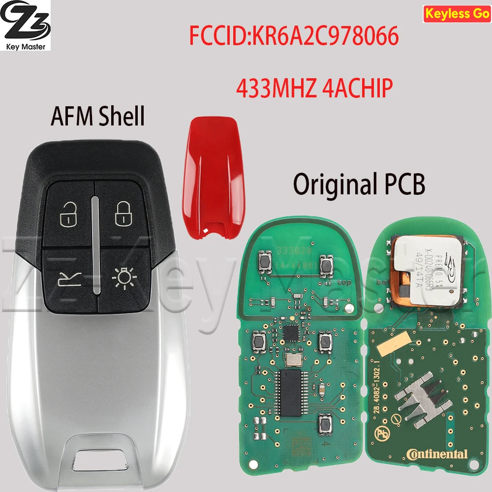 Zz 4A Chip 433MHZ Original PCB KR6A2C978066 Smart Remote Fob Car Key For Ferrari 458 588 488GTB LaFerrari 2014-2020 CS094004