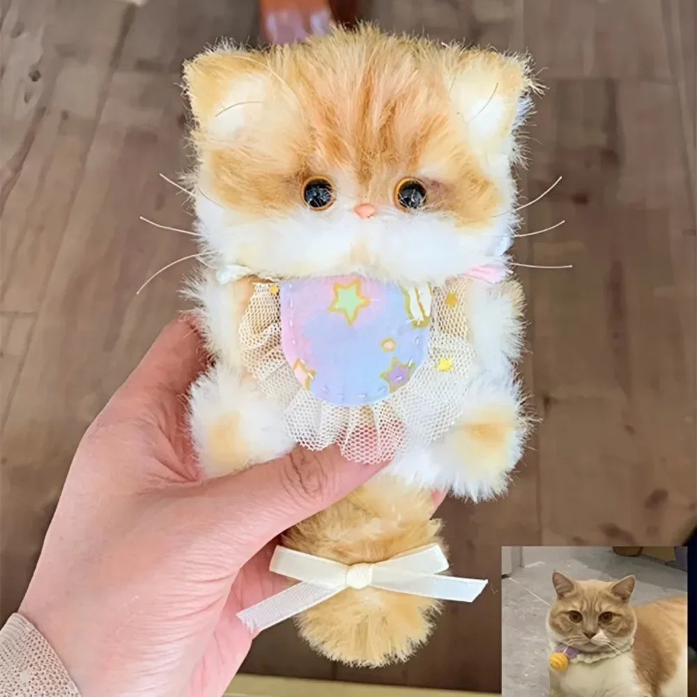 High Quality Cute Handmade Twisty Stick Little Cat Pendant Keychain Plush DIY Material Package Gifts Twist Bar Kitten Doll Toy