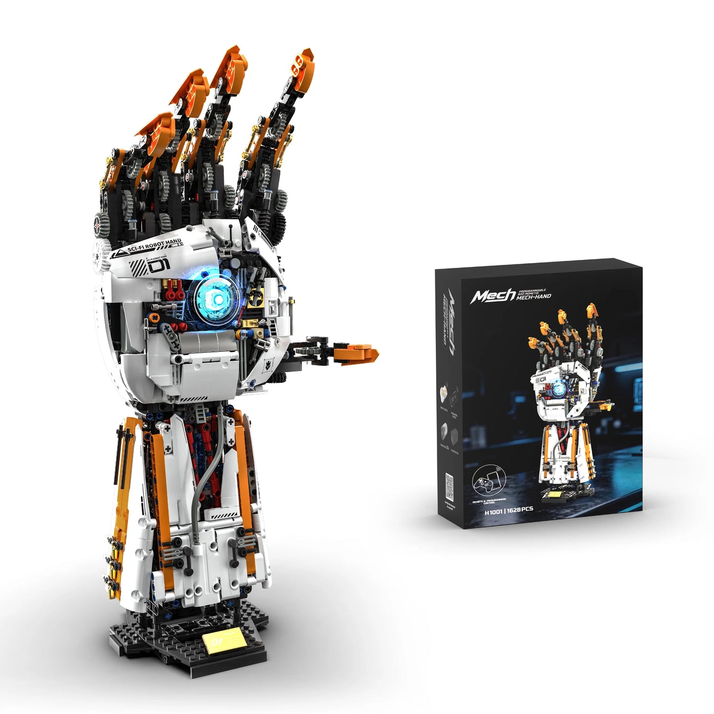 1628PCS Programmable Robotic Arm Electric Building Blocks Model Assembly Kit, Collectible Ornament, Birthday Toy, Gift