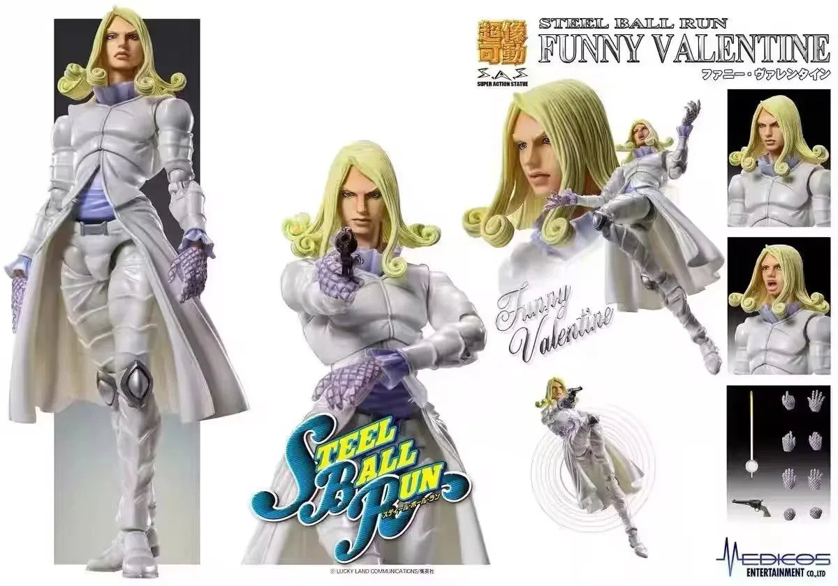 Jojo S Bizarre Adventure Funny Valentine Steel Ball Run Action Figure Pvc Collectible Model Desktop Decor For Adult Anime Fans