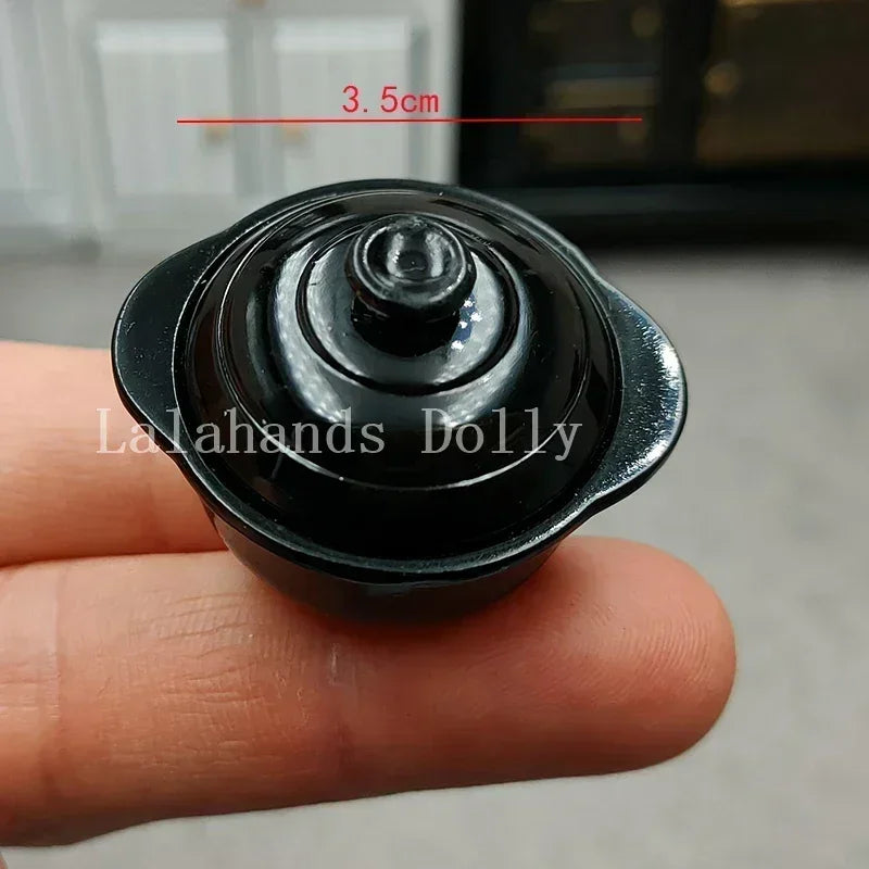Dollhouse Miniature Kids Furniture Items Mini Alloy Hearth/Gas burner/Pan/Pot Set Kitchen Toys Kitchen Furniture Accessories