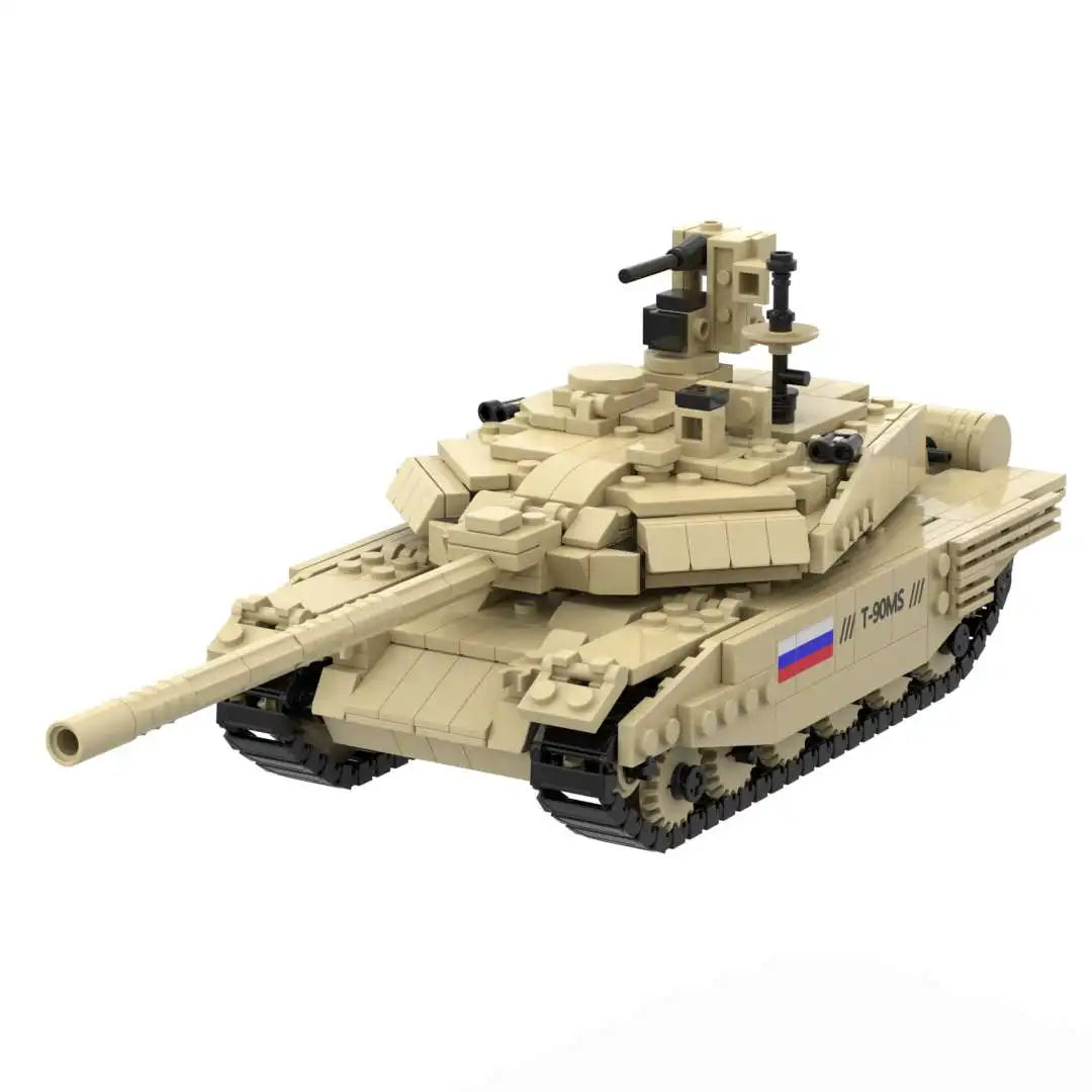 T-90MS Main Battle Tank Building Blocks Set Bricks Model Kit Camouflage Versions Assembly Armored Vehicle Toy Gift for Collector