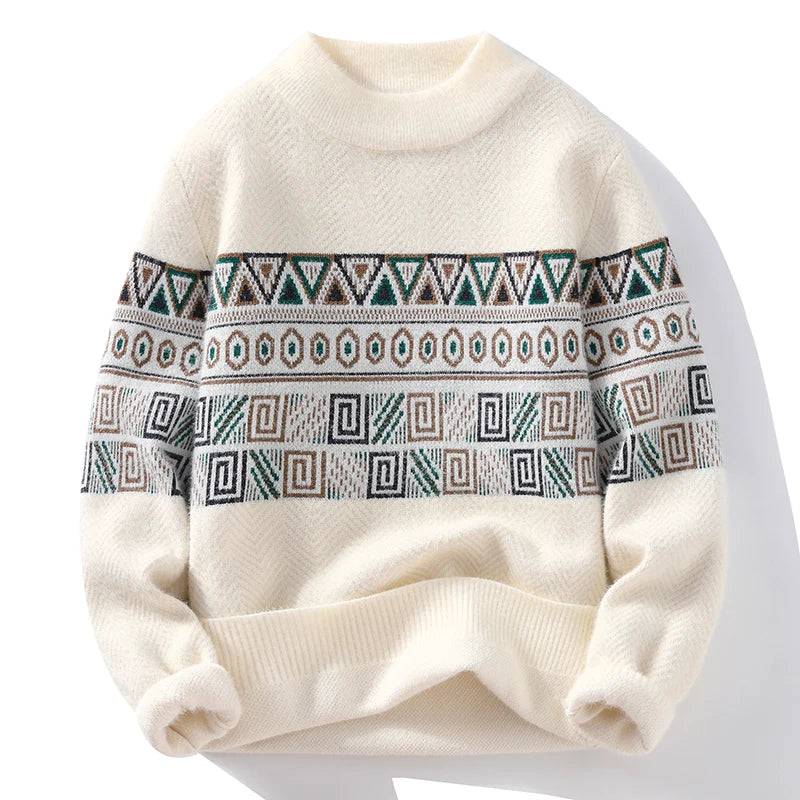 Men's Fashion stripe pattern Sweaters 2024 Autumn/Winter Loose Knittwear Men sweater youth Thick Warm wool pullovers M-4XL 
