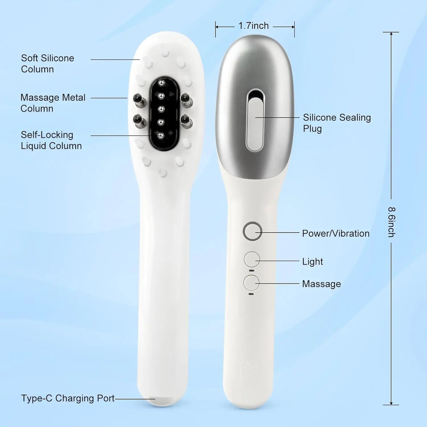 3 in 1 EMS Hair Growth Massage Comb with Hair Oil Dispenser Red Blue Light AntiHair Loss High Frequency Vibration Scalp Massager