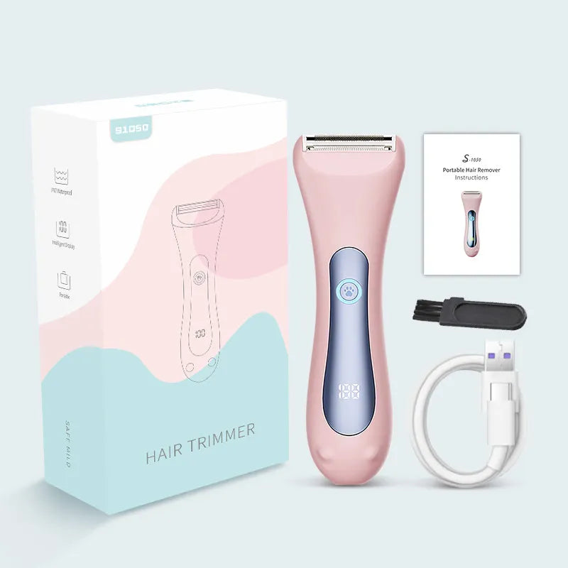 Wet & Dry electric Epilator for Legs and Body, IPX7 Waterproof, Portable Female Shaver Lady Bikini Trimmer Facial Hair Remover
