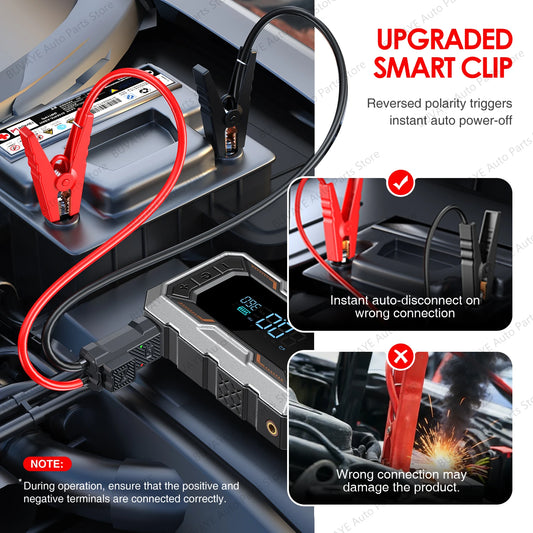 BUVAYE 2026 Newest Portable Car Jump Starter 6000A, 153PSI Tire Inflator for 12L Petrol & Diesel Engines, With EVA Storage Case