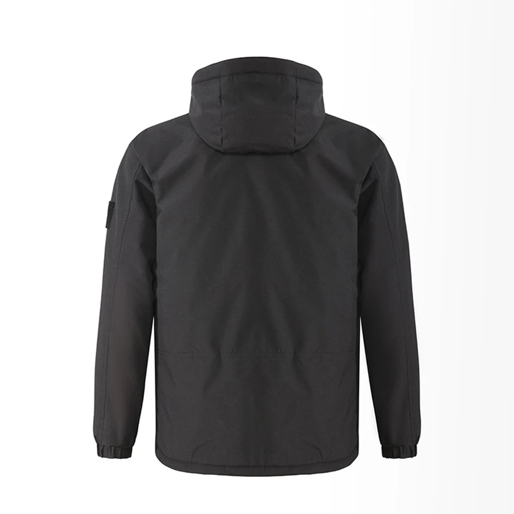Intelligent Graphene Heating Jacket 8 Area USB Electric Heated Hooded Coat Washable for Men Winter Outdoor Sport Thermal Coat