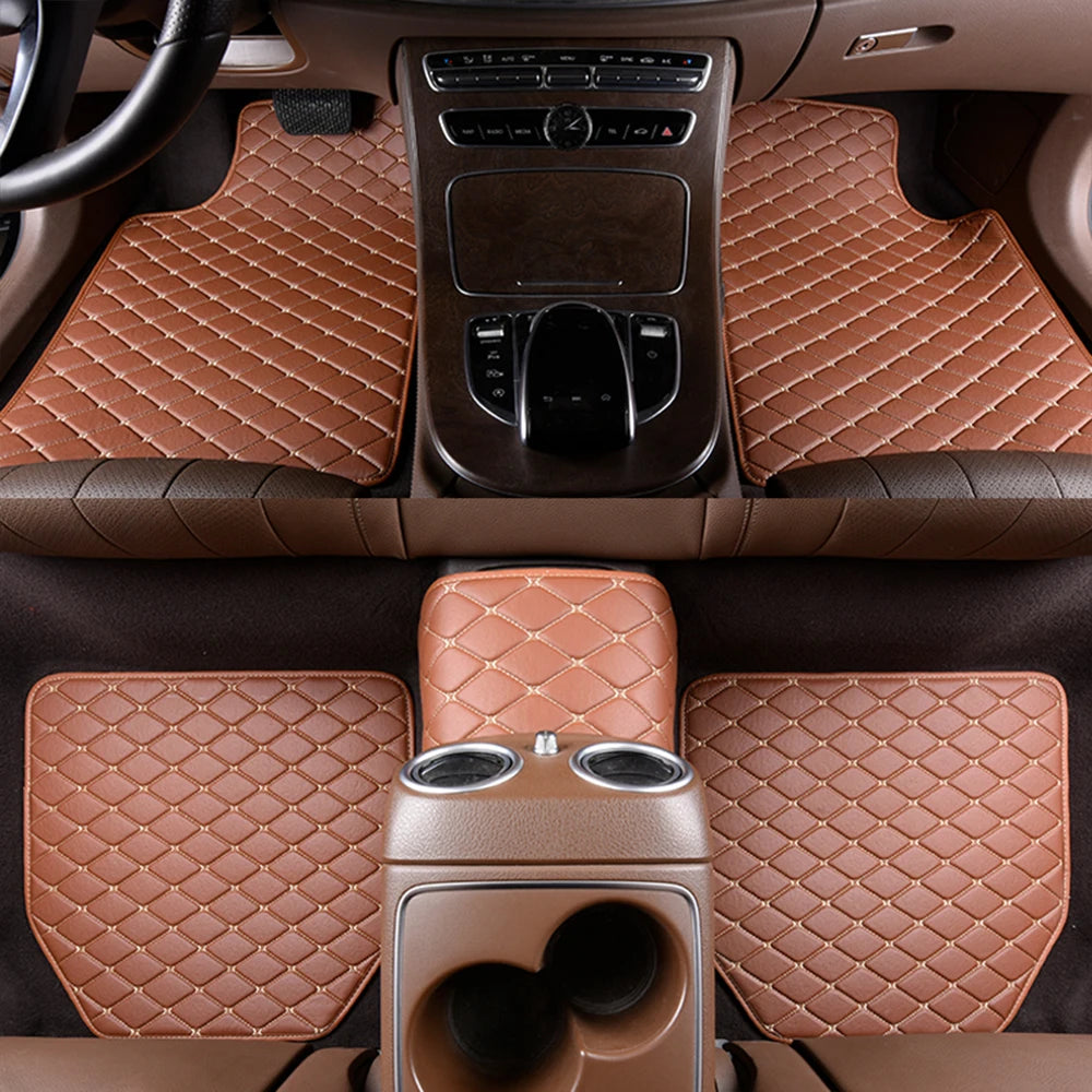 5Pcs Set Universal Car Floor Mats PU Leather Waterproof Auto Foot Pad Protector Automobile Interior Carpet Accessories Interior