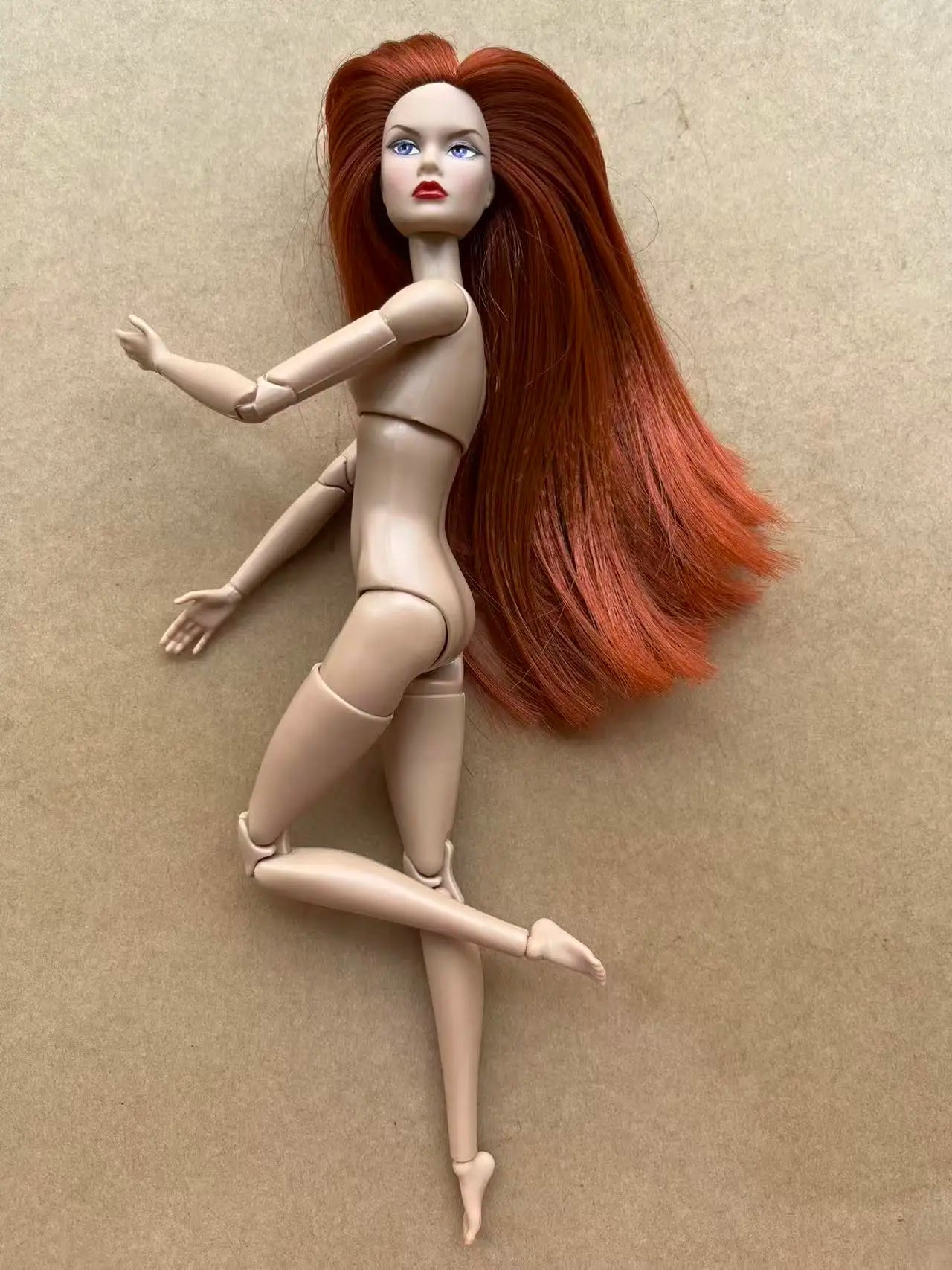 Poppy Good Makeup Head With Beige Yoga Slim Doll Body 1/6 Doll Figures Collective Toys Colorful Hair Doll Heads