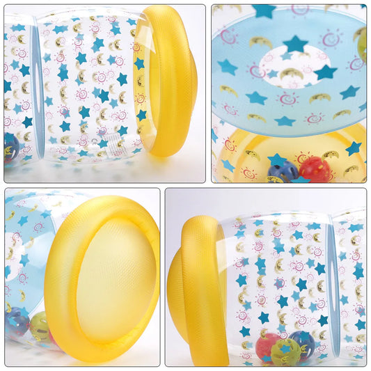 Inflatable Crawling Roller for Baby Safe PVC Material Rounded Corners Bright Colors Lightweight Easy Install Motor Skills