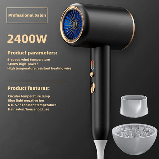 Dedicated Hair Salon/Household High-Speed Hair Dryer 2400w High-Power Fast Drying Bass Negative Ion Hair Dryer