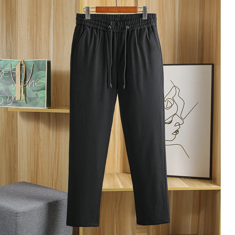 Waterproof Breathable Goose down Pants Men's Elastic Waist Casual Fashion Urban Style Long Pants Youth Wear Outdoor Clothing