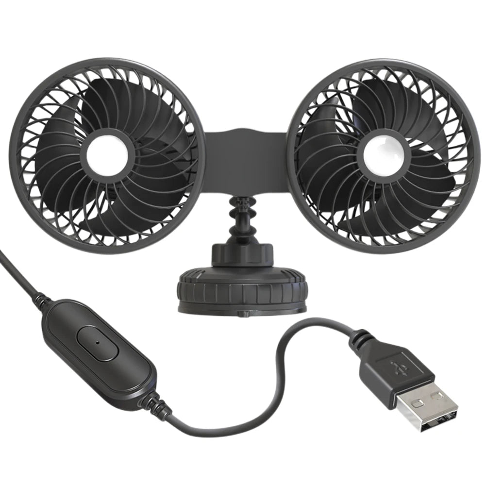 Auto Ventilation Fan USB Charging Air Circulator Fan 360 Degree Rotation Mini Car Fan Cooler Three Gears for Auto Sedan Mini Van