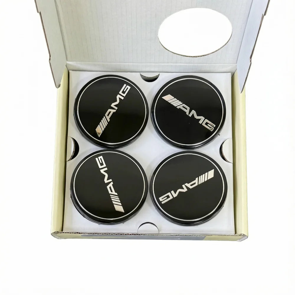 4PCS 75mm Car Floating Wheel Center Hub Caps Cover for Mercedes Benz Amg B/C/E/S Class A Class C200L GLC GLK CLA Accessories.