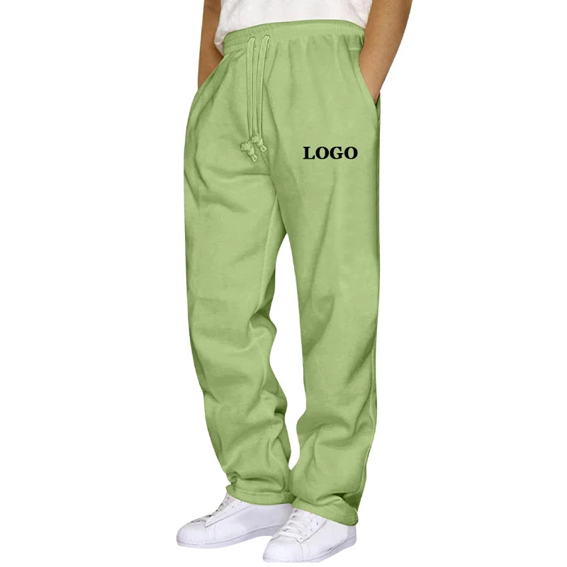 Customized Straight Leg Jogger Pants Men Autumn Winter Personality Printed Thicken Sweatpants Pocket Trousers Streetwear S - 5XL