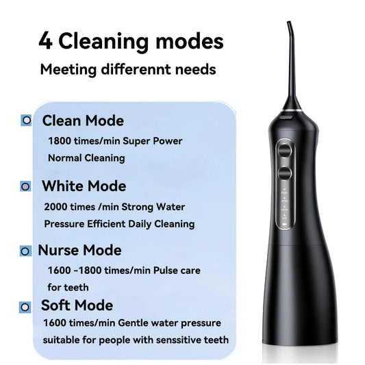 Oral Irrigator Sonic Electric Toothbrush Set Water Dental Flosser Teeth Portable Cordless USB Cleaner IPX7 Waterproof