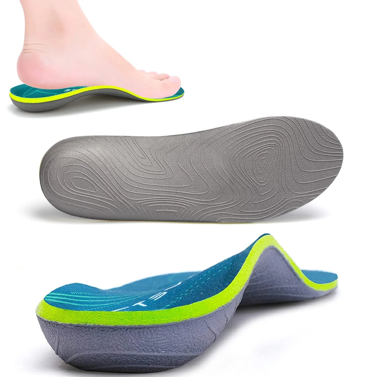 220lbs+ Plantar Fasciitis Orthopedic Sport Insole Men Women High Arch Support Flat Feet Sole, Pain Relief Orthotic Shoe Insert