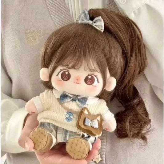 20cm Kawaii Cotton Dolls Anime Plush Stuffed Customization Figure Miaomiao Naked Figure Doll Wearable Clothing Dress Up Gifts