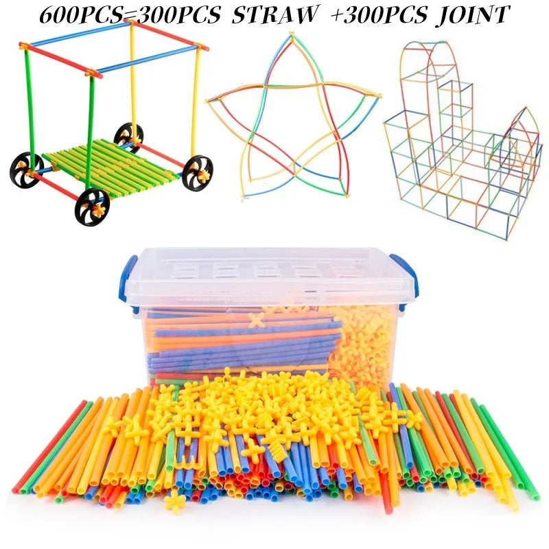 Soft Straw Magic Smart Stick Building Block Construction Puzzle Home School Children'S Toy Construction Puzzle Educational Toys