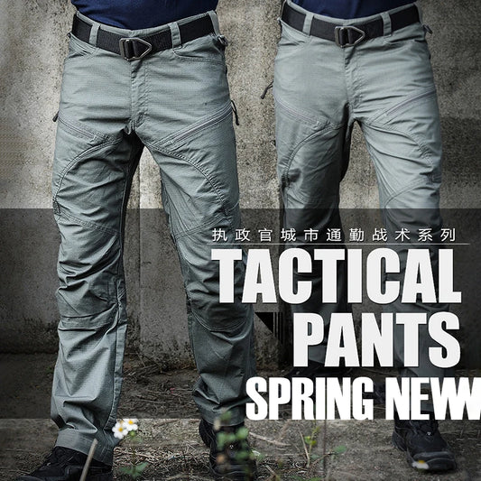 Men’s Stretch Tactical Pants Water Resistant Cotton Outdoor Work Cargo Pants Multi-Pocket Lightweight Combat Hiking Pants