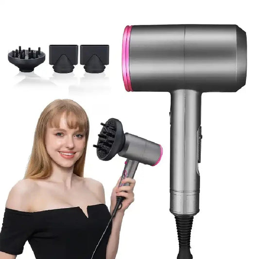 Professional Hair Dryer Strong Wind Hot Air Cold Air Ion Salon HairDryer 1800w Brush Negative Ion Blow Dryer with Diffuser