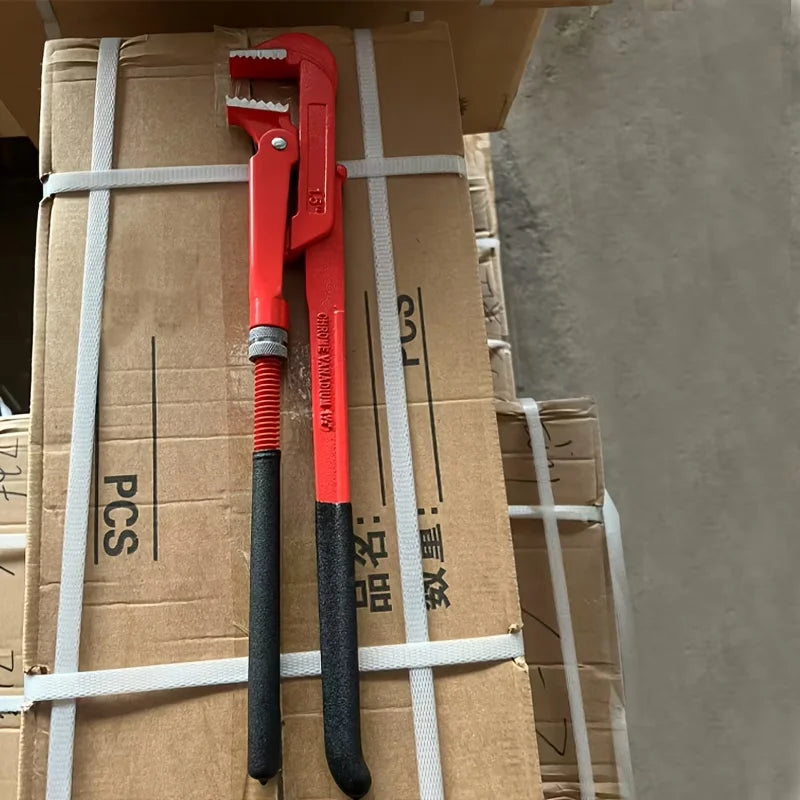 Heavy Duty 90° Adjustable Pipe Wrench 30.99/41.91/52.07cm Alloy Steel, for Automotive/Ship/Household/Mechanical Repair