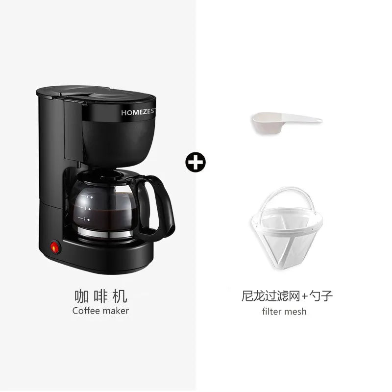 220V HOMEZEST German Coffee Maker Automatic Drip Coffee Machine Mini American Brewer for Home Tea