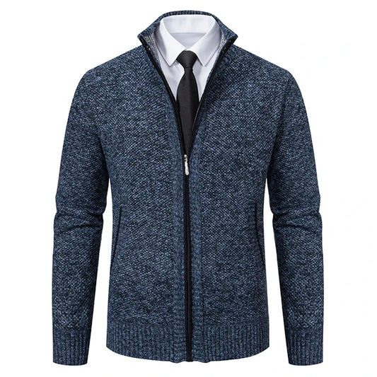Product Name: Men's Knit Cardigan Sweater, Formal & Casual Outfit - Easy-Care Everyday Sweater Jacket, Winter Stand-Up Collar Fl