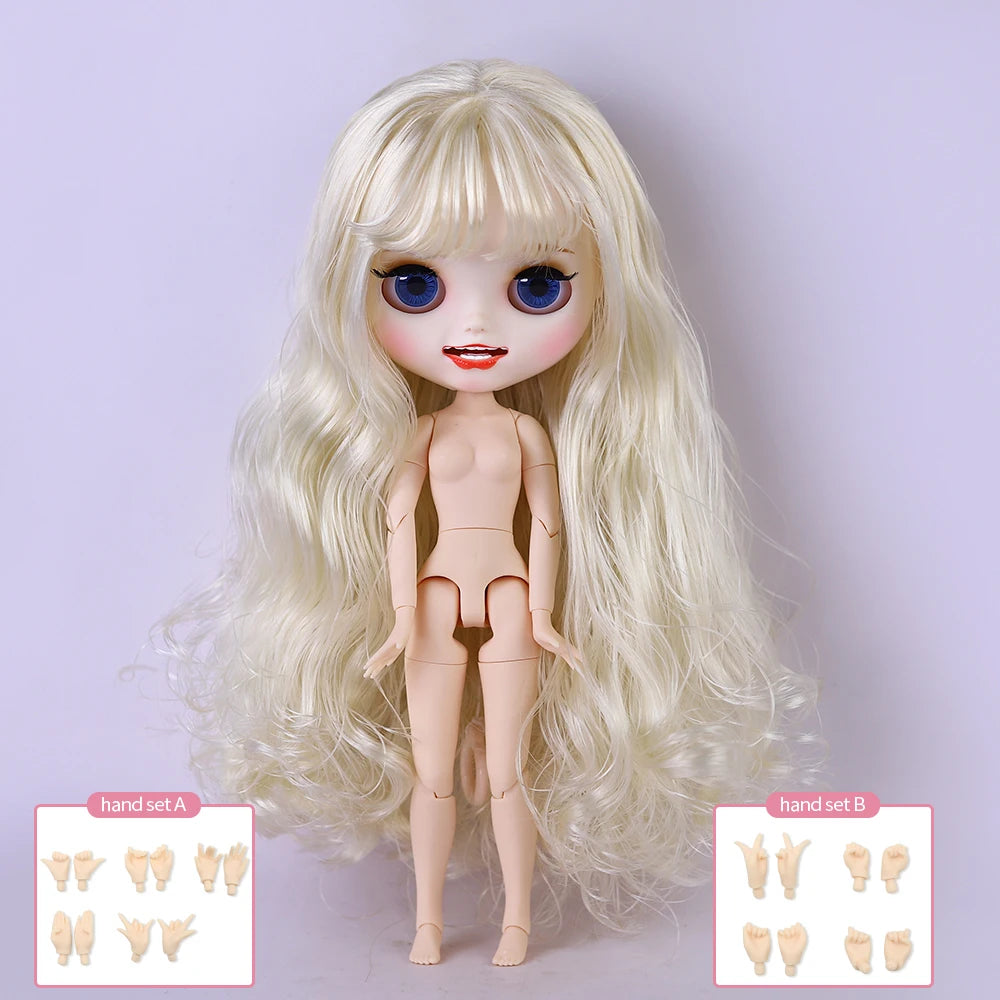 ICY DBS Blyth doll 30cm white skin, curly hair, matte face, various styles of nude dolls and other options, suitable for gift