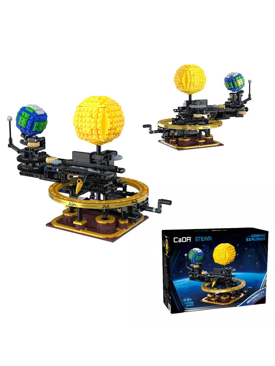 CaDA C71009W Earth Moon Sun Orrery Building Blocks Set/Astronomy Educational Toy/Rotatable Planetary Orbit Model/Kids Birthday