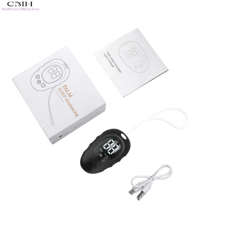 Micro-Current Smart Sleep Aid Massage Handheld Palm Pulse for Stress Anxiety Insomnia Relief Sleep Improvement Instrument Women