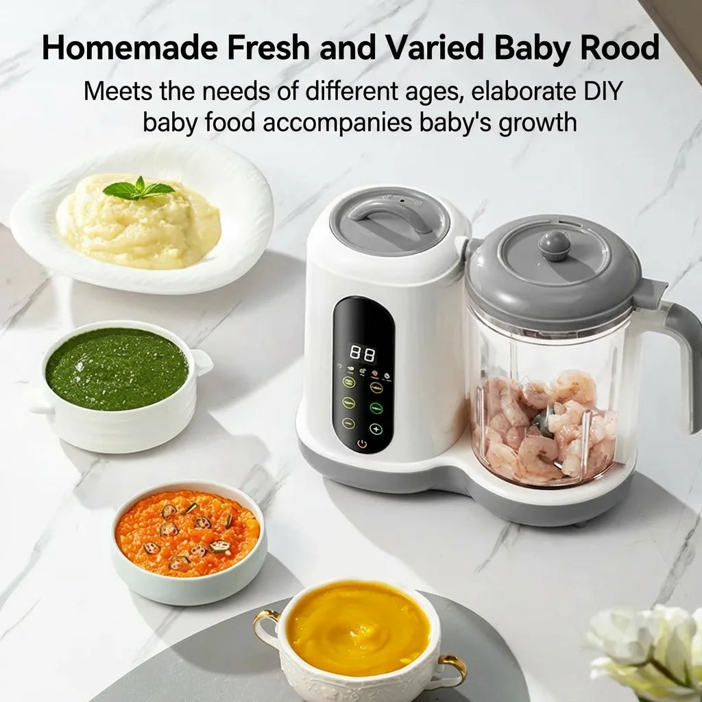 DIVEDEER Home Multi-Function Baby Food Maker A compact device that combines a fully automatic blender, steamer, and timer