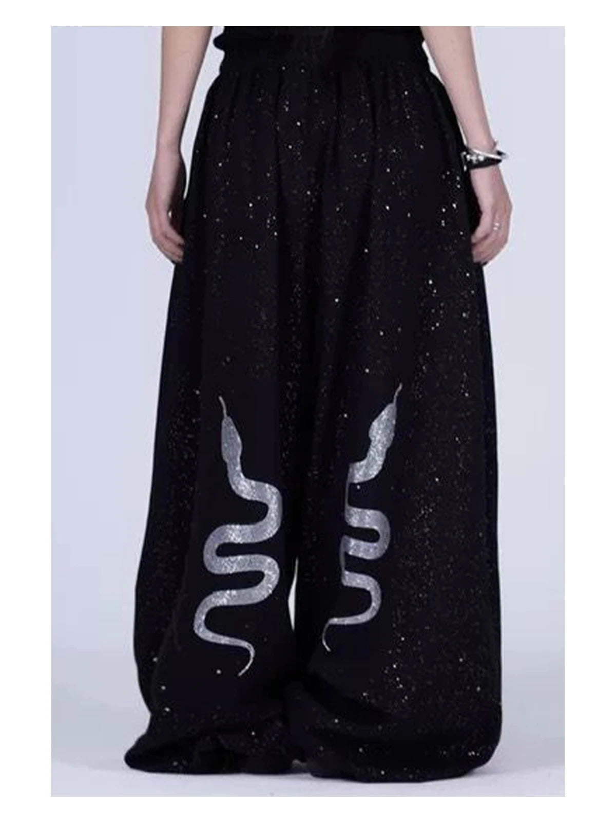 American Style Hip Hop Glitter Sports Pants Women's Spring Summer Loose Wide Leg Sweatpants Jazz Dance Floor Length Pants