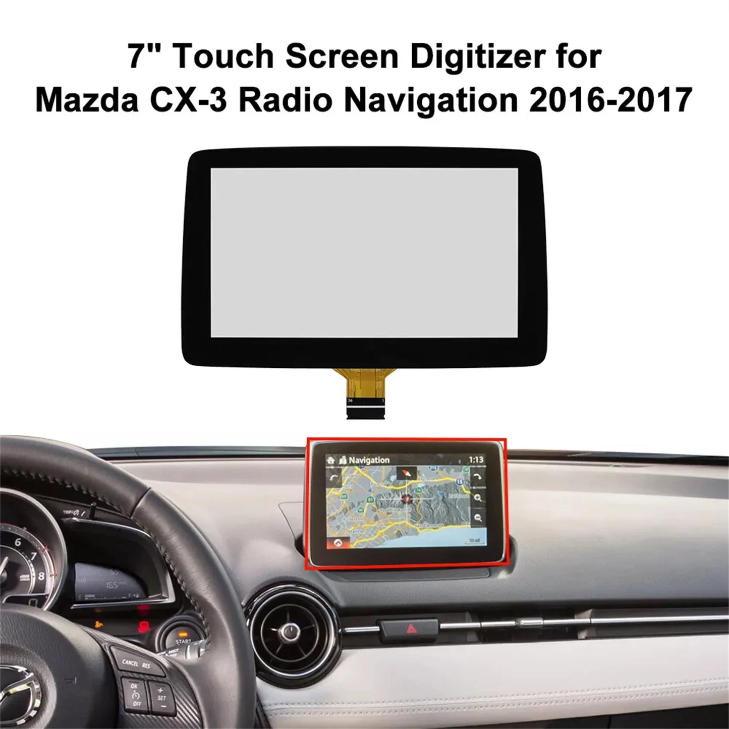 TM070RDZ38 Car 7inch Touch Screen Digitizer For Mazda 3 CX-3 MX-5 Radio Navigation Replacement Srceen Car Accessories