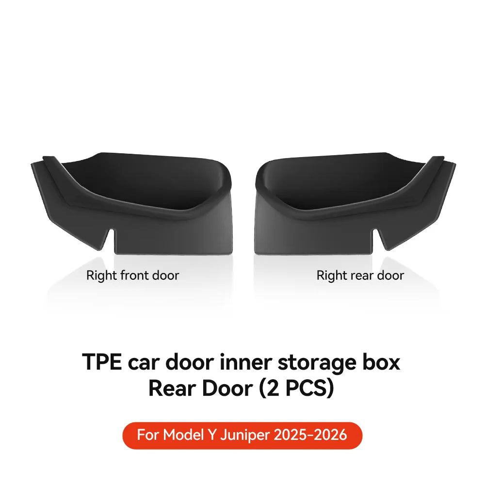 YZ For Tesla Model 3 Y Highland Juniper Car Door Side Storage Box Front Rear Side TPE Door Storage Organizer Tray Accessories