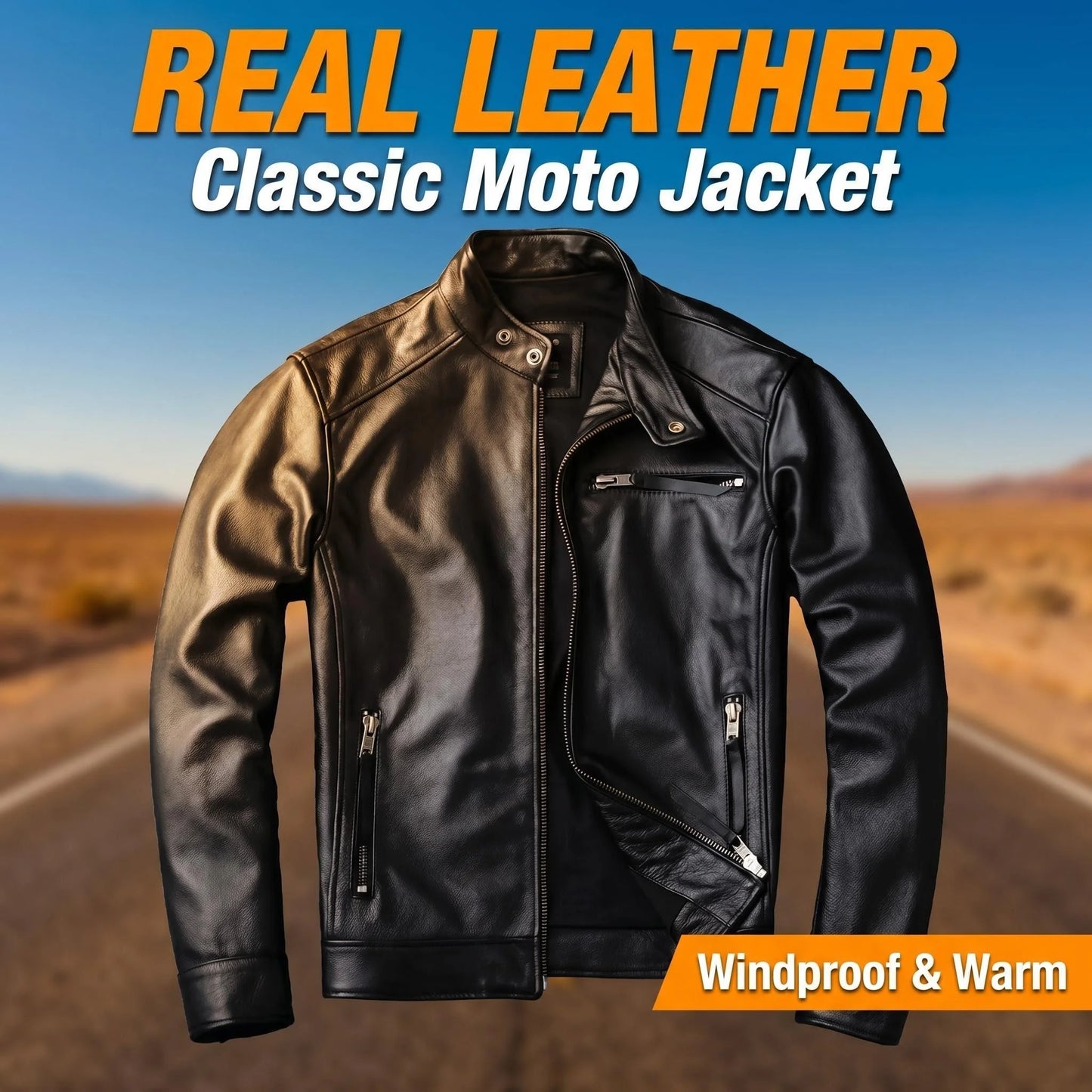 Genuine Cow Leather Men Jacket Short Stand Collar Biker Motorcycle Coat Fashion Slim Real Leather Casual Outerwear