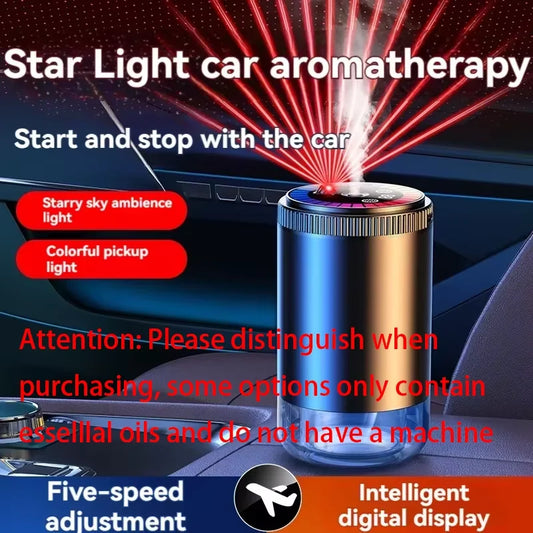Smart Car Air Freshener & Perfume Diffuser - Rechargeable 5-Level Adjustable Starlight LED Car Gadgets