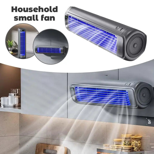 Energy Saving Quiet Wall Mounted Electric Fan No Drilling Adhesive Small for Kitchen Bathroom Dorm Bedroom Office Cooling Fan