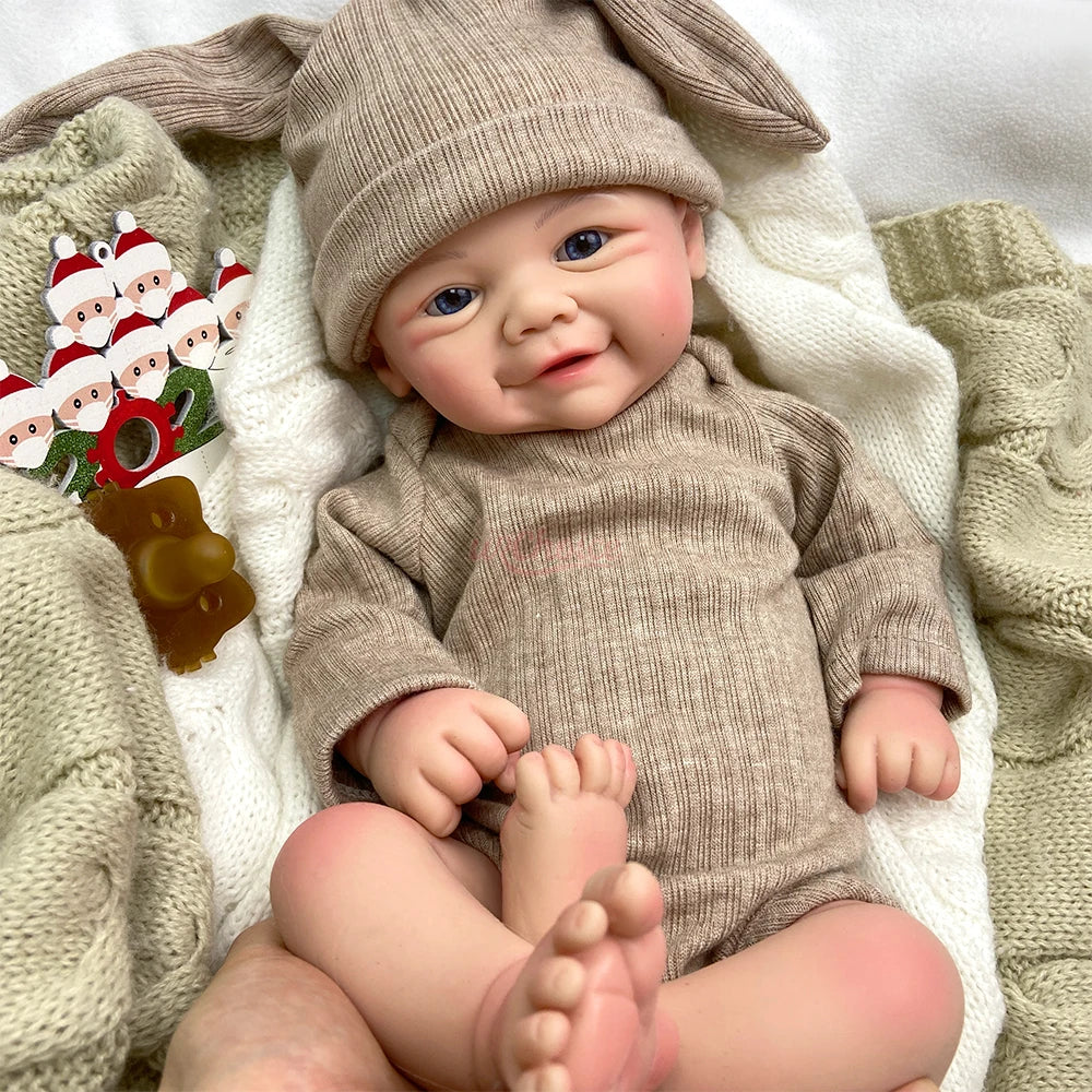 17 Inch Open Eyes Girl/Boy Full Soft Silicone Reborn Baby Realistic Veins and Capillaries Weighted Newborn Doll Collectible