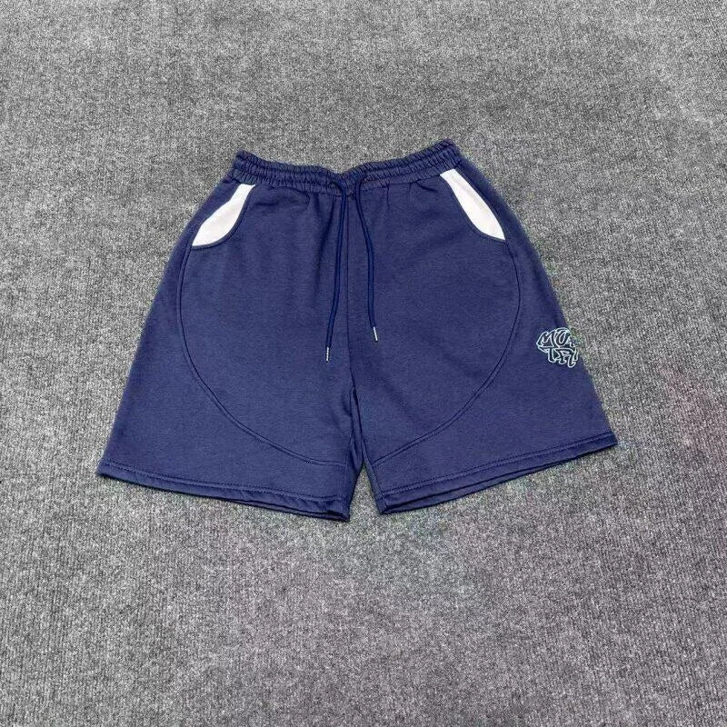 Mertra American Street Style Embroidered Logo Men's And Women's Loose Straight Leg Short Pants Casual Summer Color Block Shorts